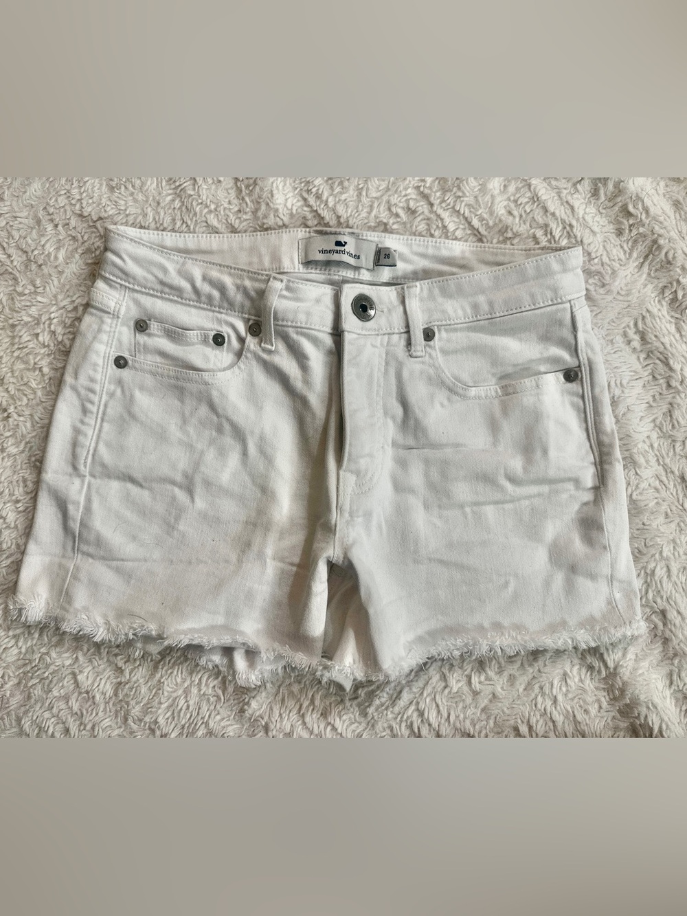 Vineyard Vines White Denim Cutoff Shorts Size 26/4